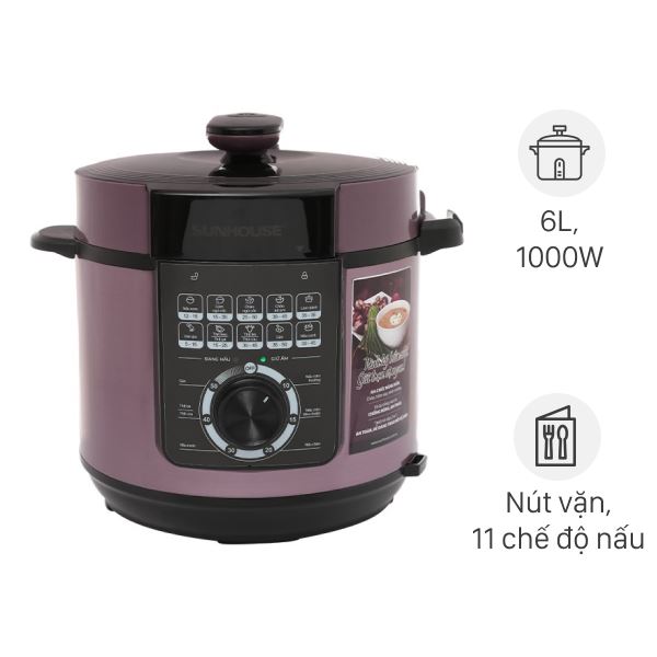 Nồi áp suất điện Sunhouse SHD1657 6 lít Nồi áp suất điện Sunhouse SHD1657 6 lít