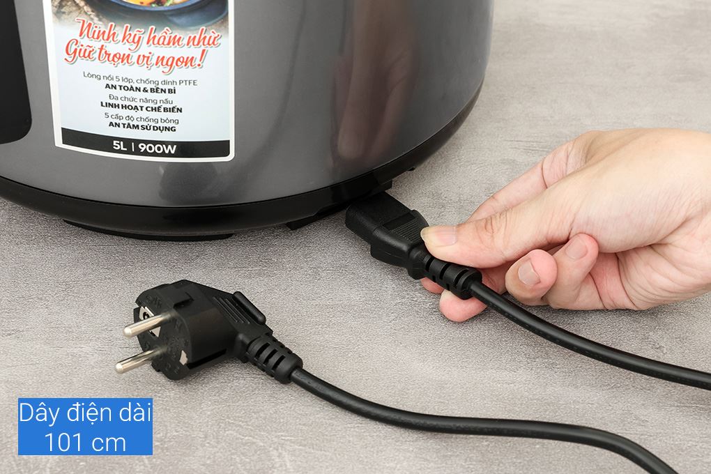 Nồi áp suất điện Sunhouse SHD1551 5 lít Màu Đen - Xám