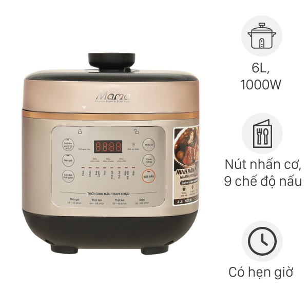 Nồi áp suất điện Sunhouse 6 lít SHD1670