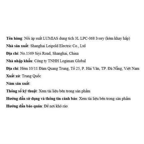 Nồi áp suất cơ Lumias LPC-068 3 lít - Be Màu Màu be