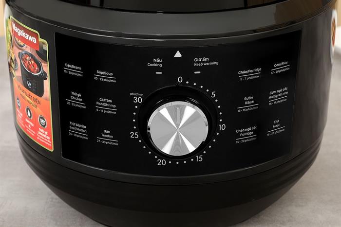 Nồi áp suất điện Nagakawa NEP5288 5 lít Màu Đen