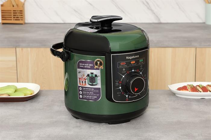 Nồi áp suất Nagakawa NEP5369 6 lít Màu Đen - Xanh lá