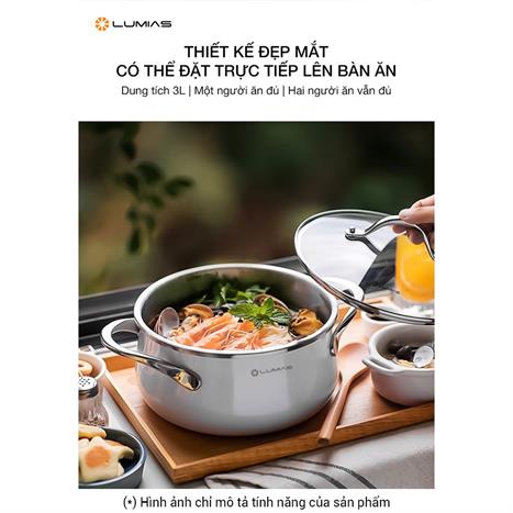 Nồi áp suất điện Lumias LPC-068 3 lít  - Bạc Màu Inox