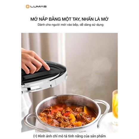 Nồi áp suất điện Lumias LPC-068 3 lít  - Bạc Màu Inox