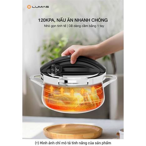 Nồi áp suất điện Lumias LPC-068 3 lít  - Bạc Màu Inox