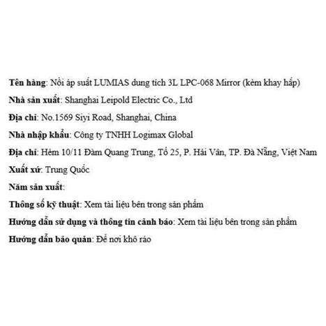 Nồi áp suất điện Lumias LPC-068 3 lít  - Bạc Màu Inox