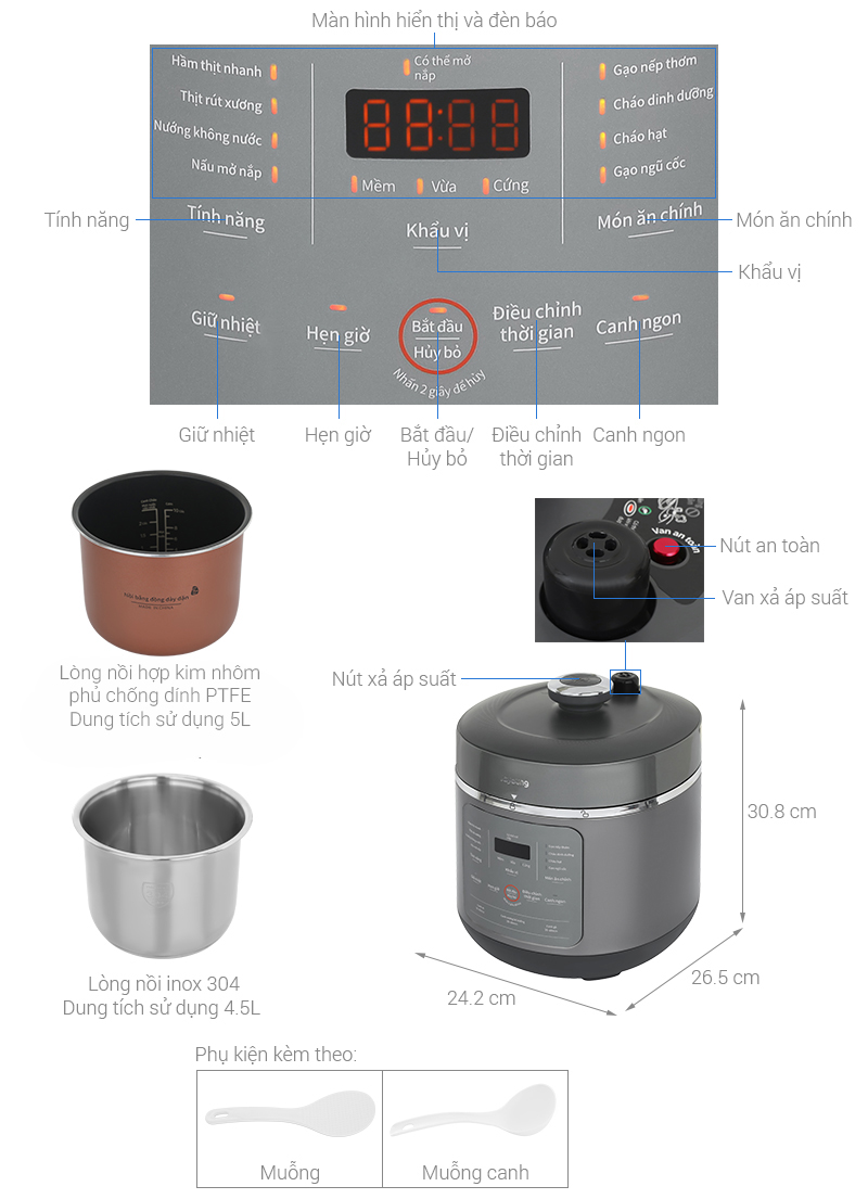 Nồi áp suất điện Joyoung JHPC-5039 5 lít