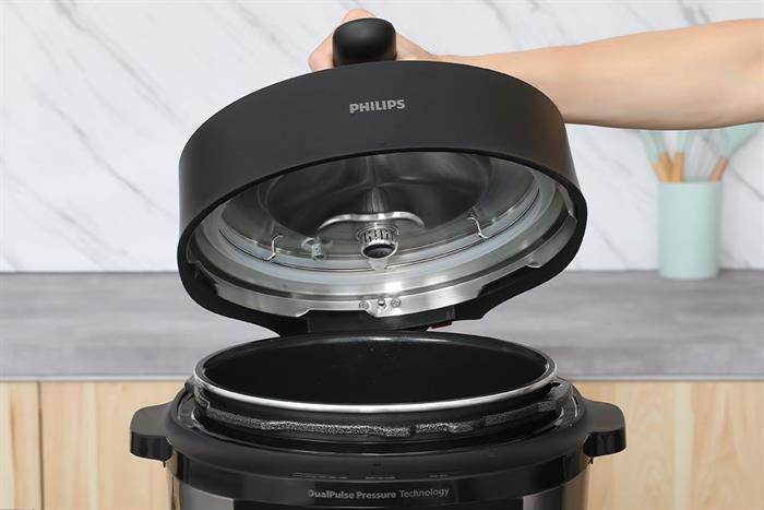 Nồi áp suất điện Philips HD2616/70 6 lít Màu Đen - Xám
