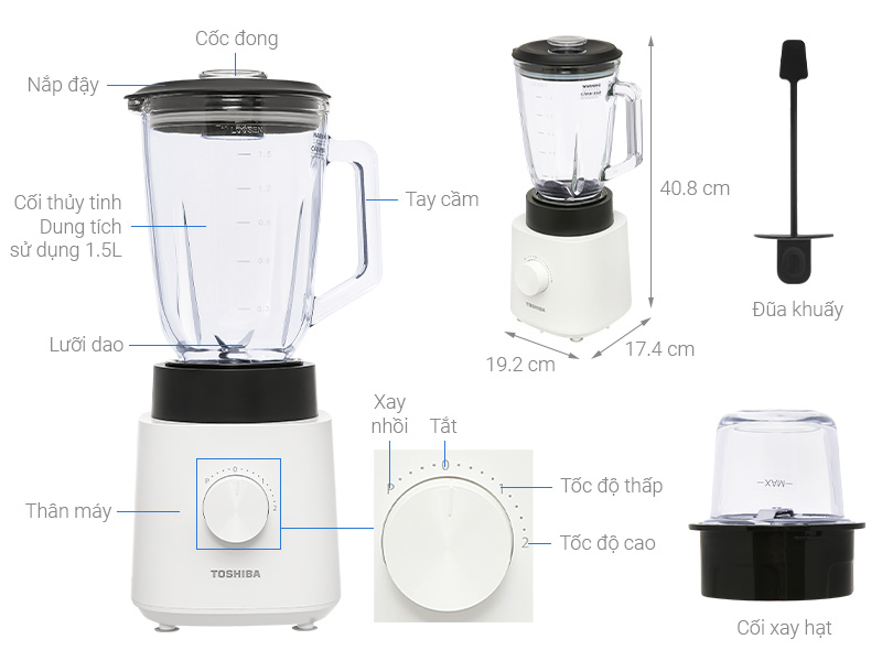 Máy xay sinh tố đa năng Toshiba BL-70GR1UV