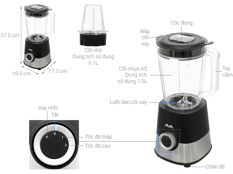Máy xay sinh tố đa năng AVA BL828