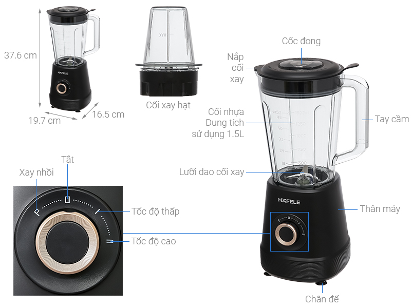 Máy xay sinh tố đa năng Hafele HS-B1521TB (535.44.163)