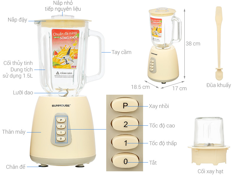 Máy xay sinh tố đa năng Sunhouse SHD5120DMX