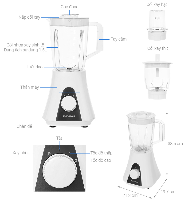 Máy xay sinh tố đa năng Kangaroo KGBL3P1