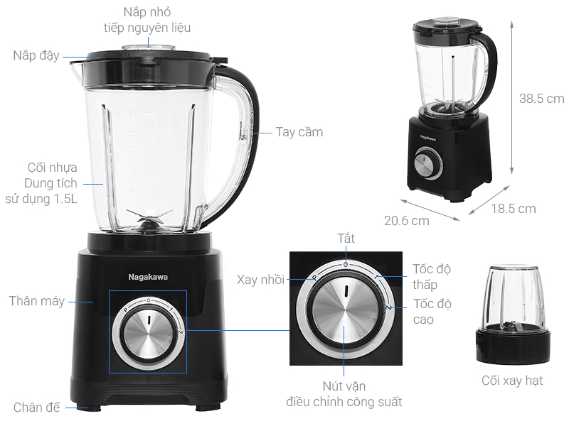 Máy xay sinh tố đa năng Nagakawa NEB3216