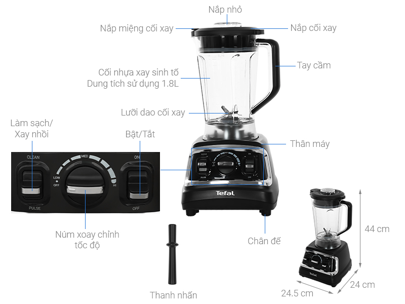 Máy xay sinh tố Tefal DuraForce BL705DT0
