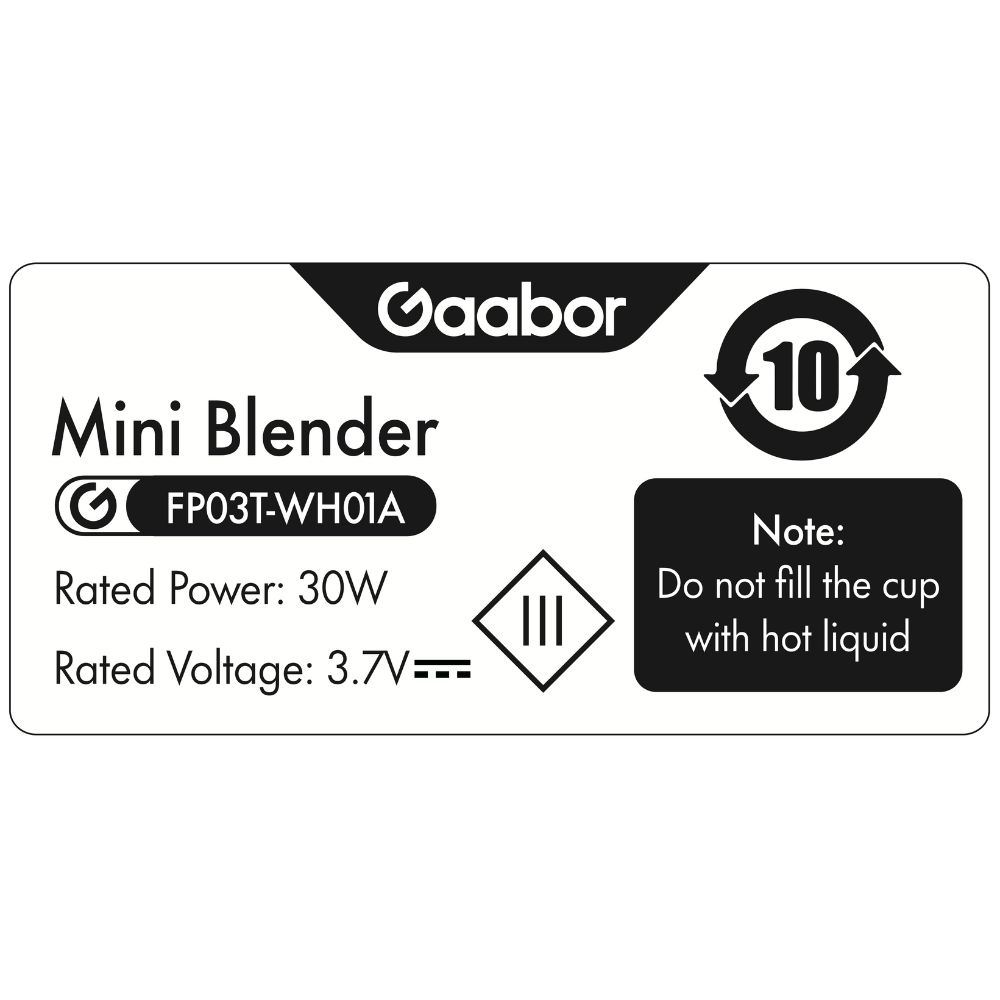 Máy xay sinh tố cầm tay Gaabor FP03T-WH01A Màu Trắng