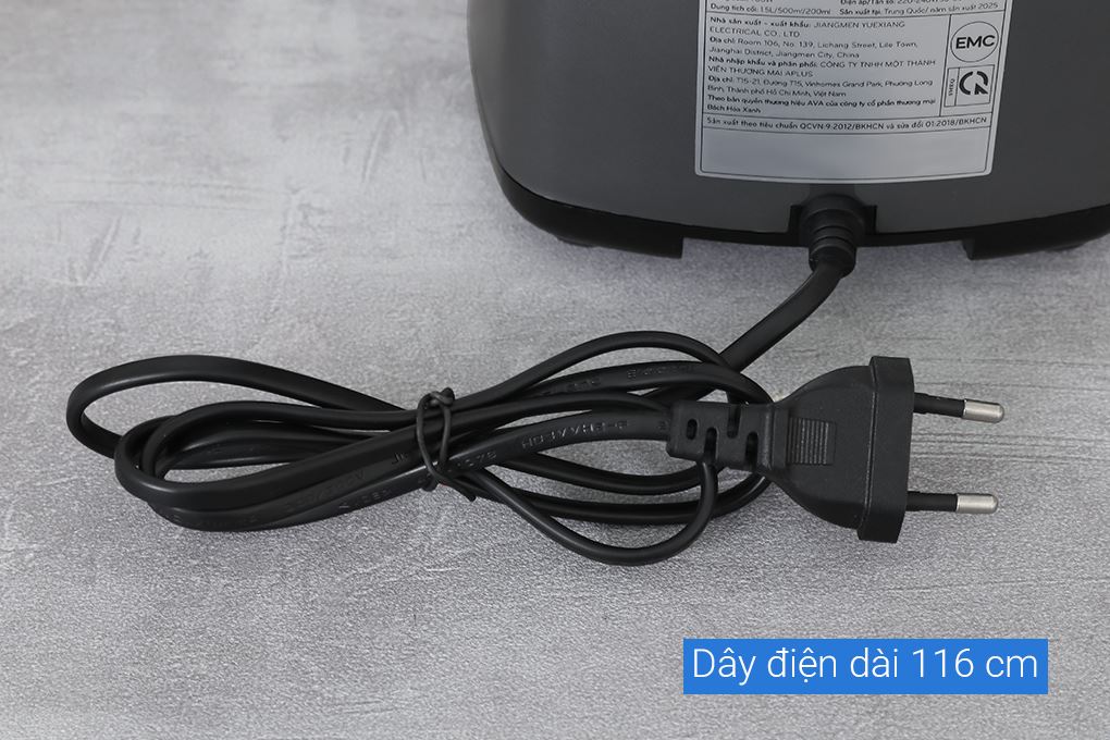 Máy xay sinh tố đa năng AVA YX-822 - 3 cối Màu Ghi đen