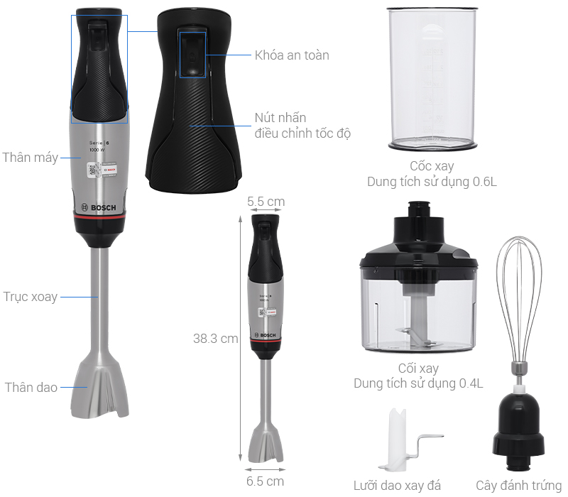 Máy xay cầm tay Bosch MSM6M622