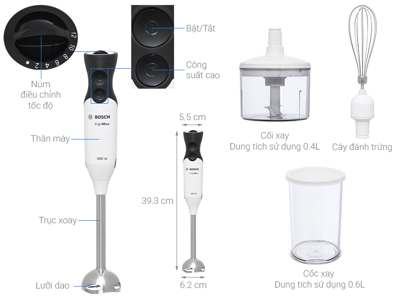 Máy xay cầm tay Bosch MS6CA4150G