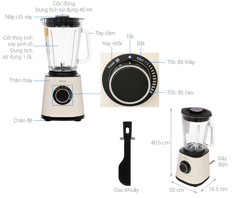 Máy xay sinh tố đa năng Tefal BL77TAT0