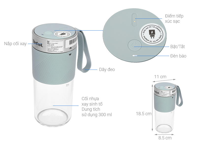 Máy xay sinh tố cầm tay Tefal BL1C0430