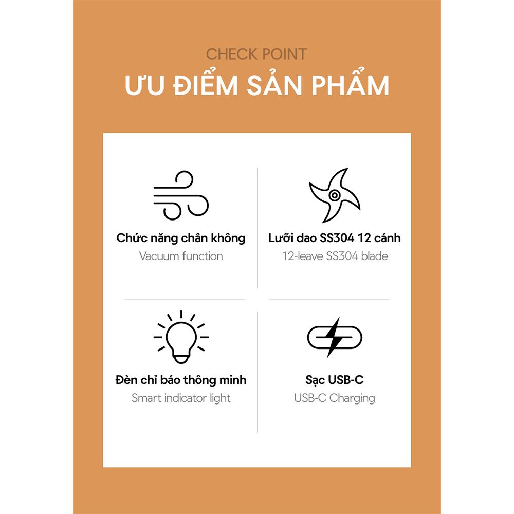 Máy xay cầm tay Lock&Lock EJJ346IVY Màu Trắng Ghi