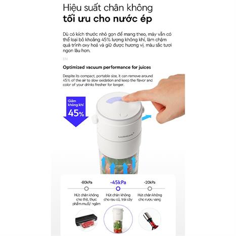 Máy xay cầm tay Lock&Lock EJJ346IVY Màu Trắng Ghi