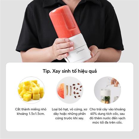 Máy xay cầm tay Lock&Lock EJJ346IVY Màu Trắng Ghi