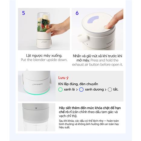 Máy xay cầm tay Lock&Lock EJJ346IVY Màu Trắng Ghi