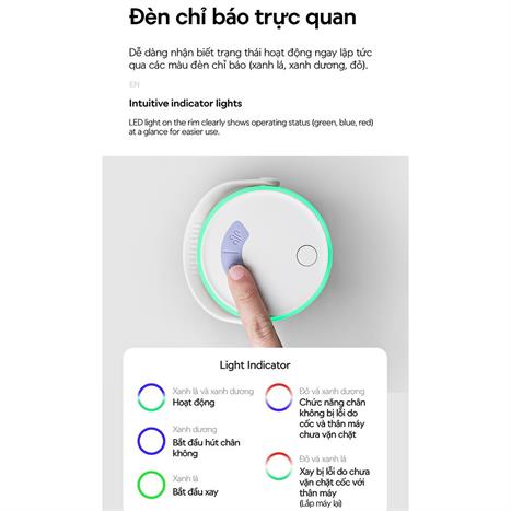 Máy xay cầm tay Lock&Lock EJJ346IVY Màu Trắng Ghi