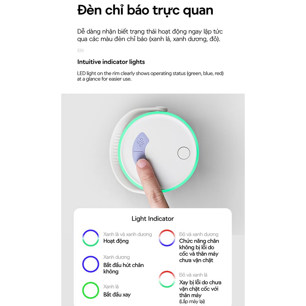 Máy xay cầm tay Lock&Lock EJJ346IVY Màu Trắng Ghi