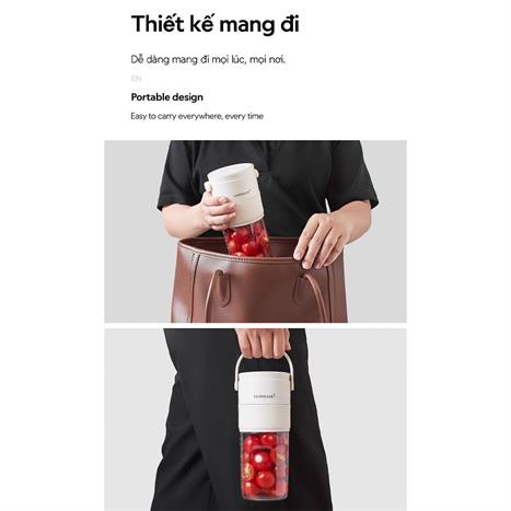 Máy xay cầm tay Lock&Lock EJJ346IVY Màu Trắng Ghi