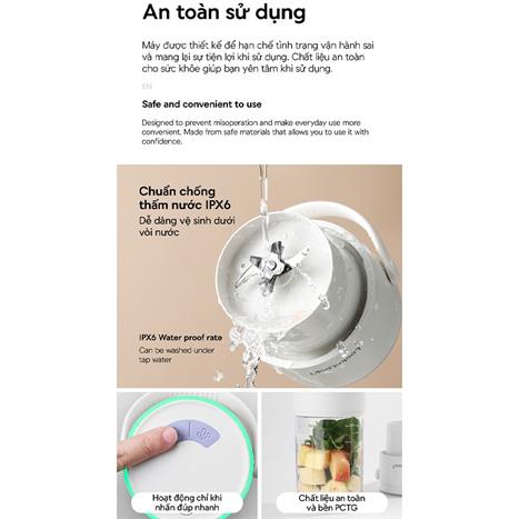 Máy xay cầm tay Lock&Lock EJJ346IVY Màu Trắng Ghi