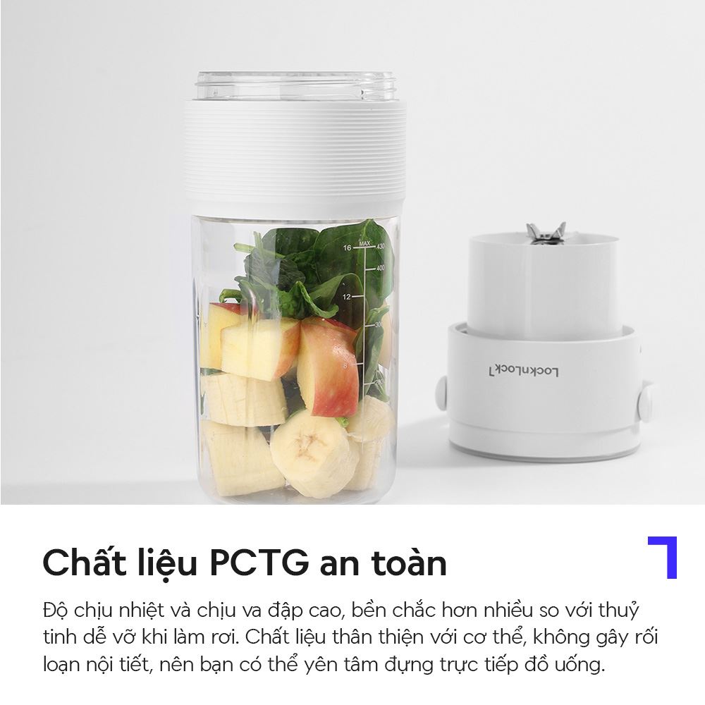 Máy xay cầm tay Lock&Lock EJJ346IVY Màu Trắng Ghi
