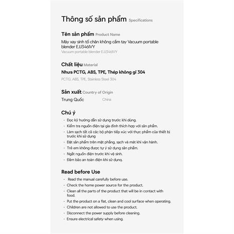 Máy xay cầm tay Lock&Lock EJJ346IVY Màu Trắng Ghi