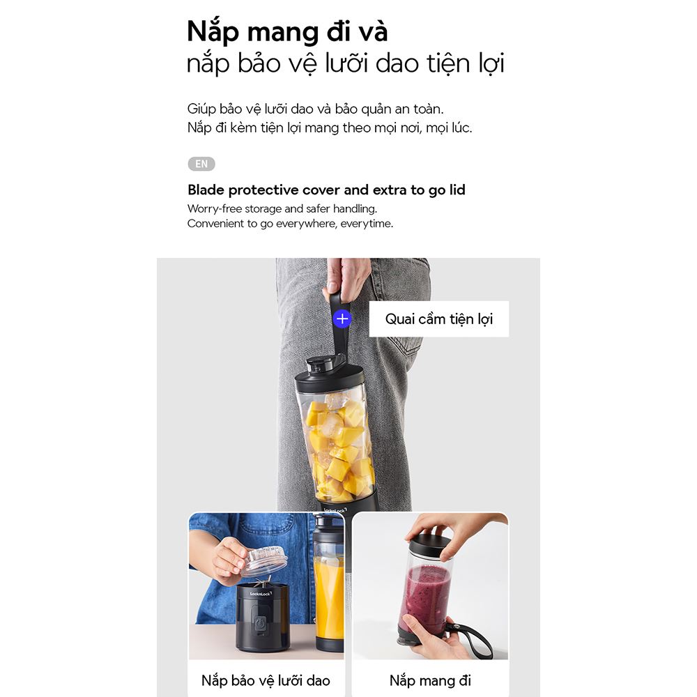 Máy xay cầm tay Lock&Lock EJJ356BLK Màu Đen
