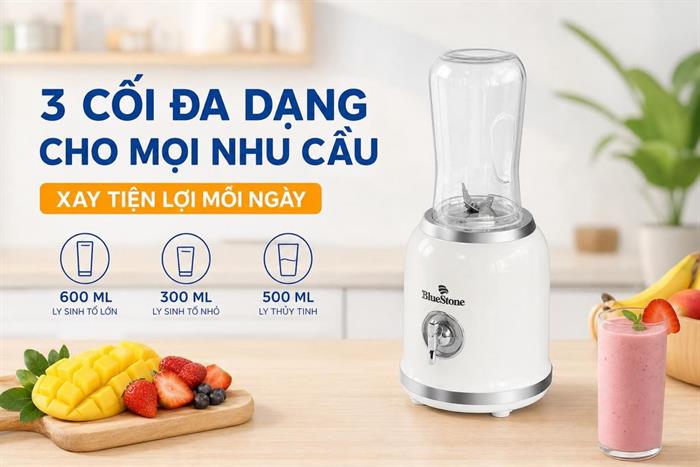 Máy xay sinh tố đa năng Bluestone BLB-5308 - 2 cối Màu Trắng
