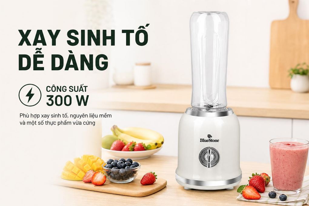 Máy xay sinh tố đa năng Bluestone BLB-5308 - 2 cối Màu Trắng