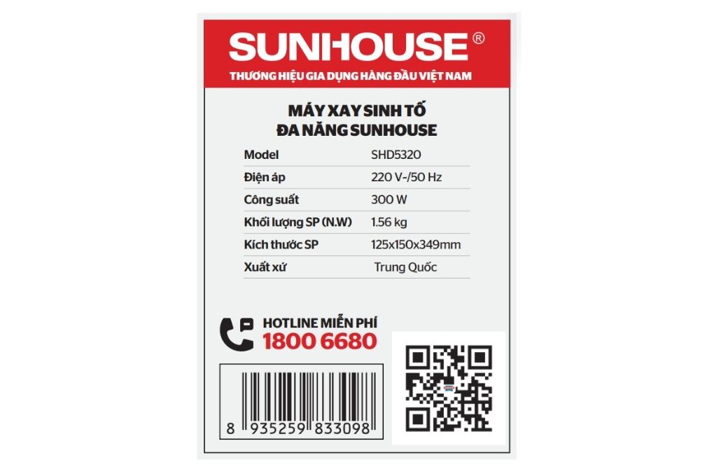Máy xay sinh tố đa năng Sunhouse SHD5320 - 2 cối - 19