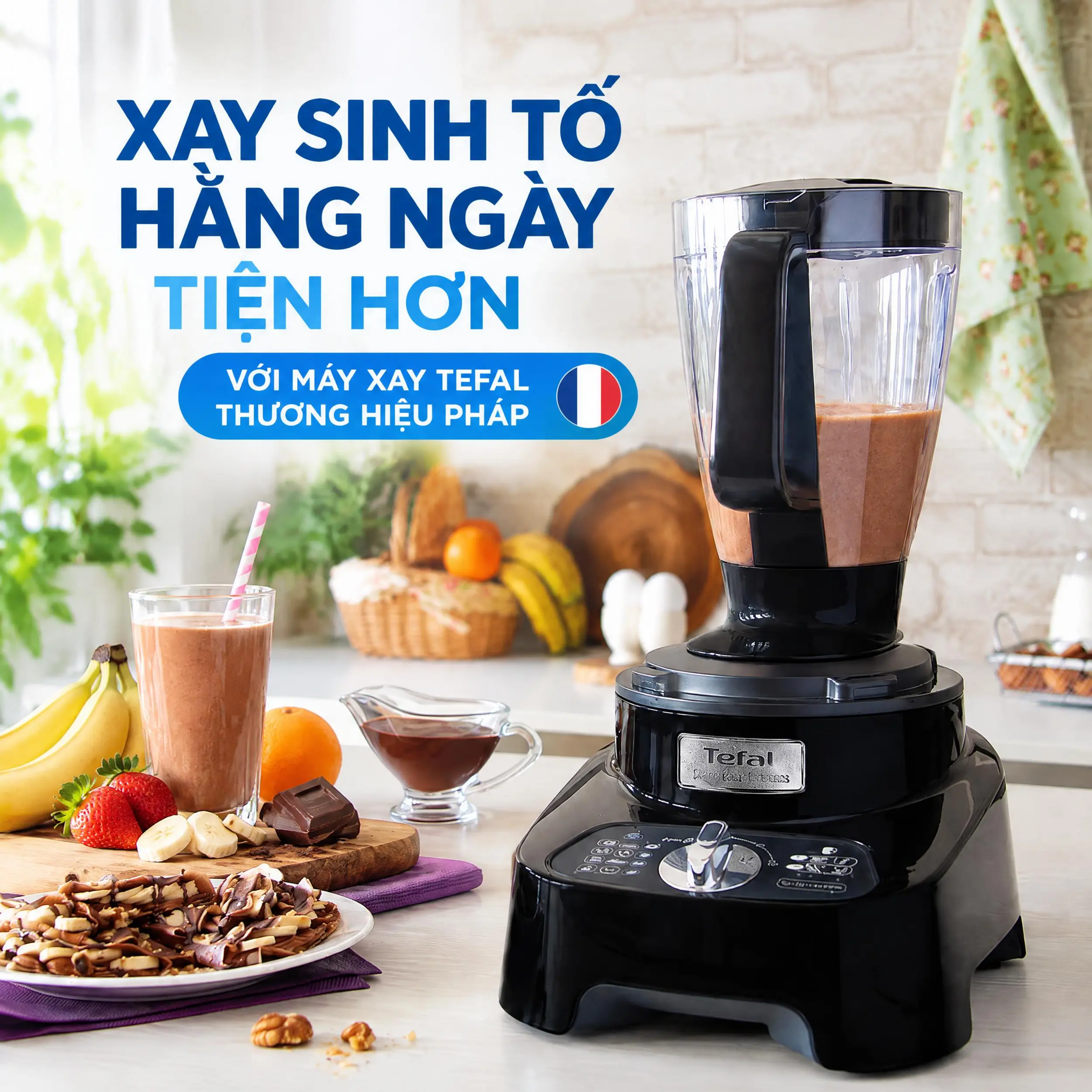 Máy xay sinh tố Tefal Double Force DO821838 Màu Đen