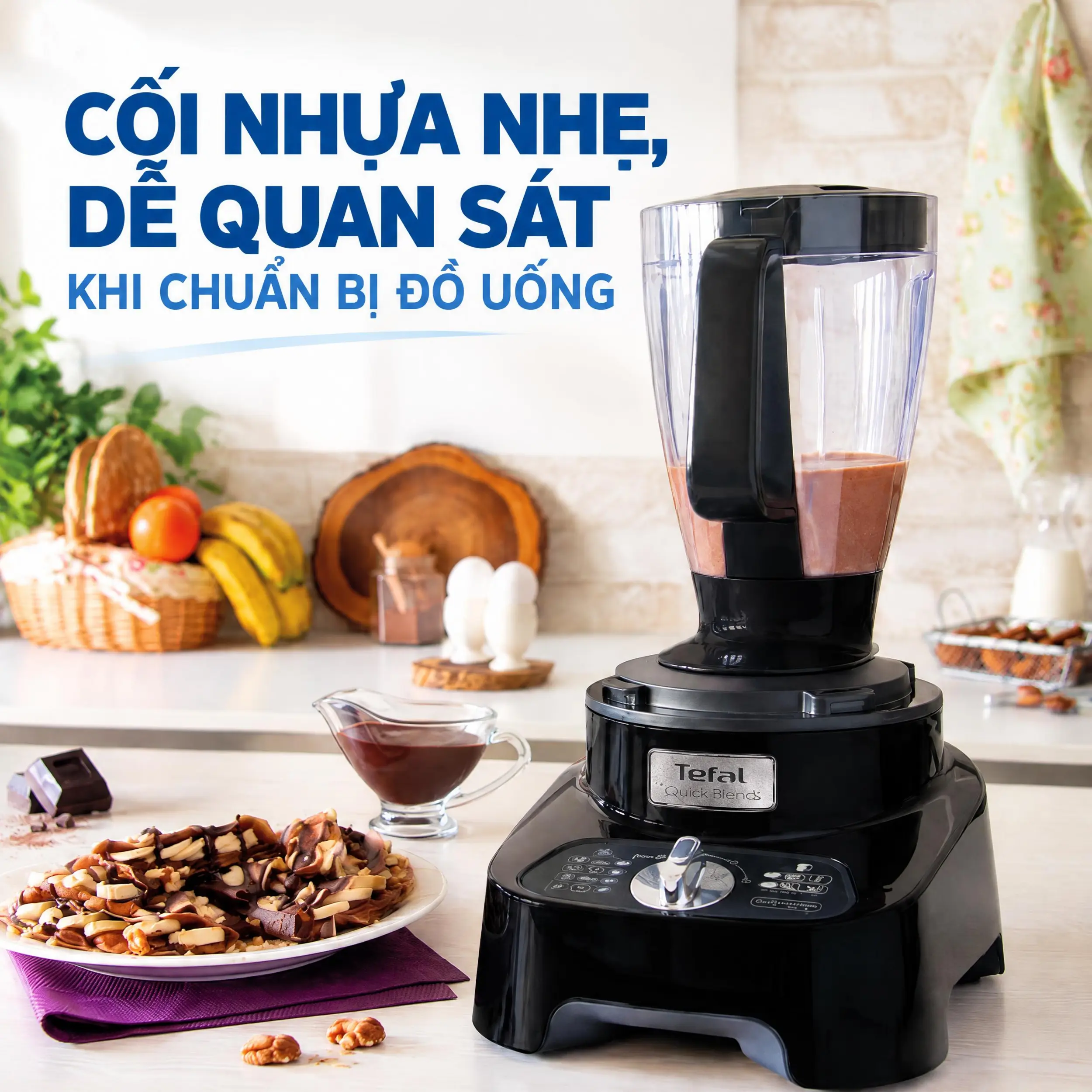 Máy xay sinh tố Tefal Double Force DO821838 Màu Đen
