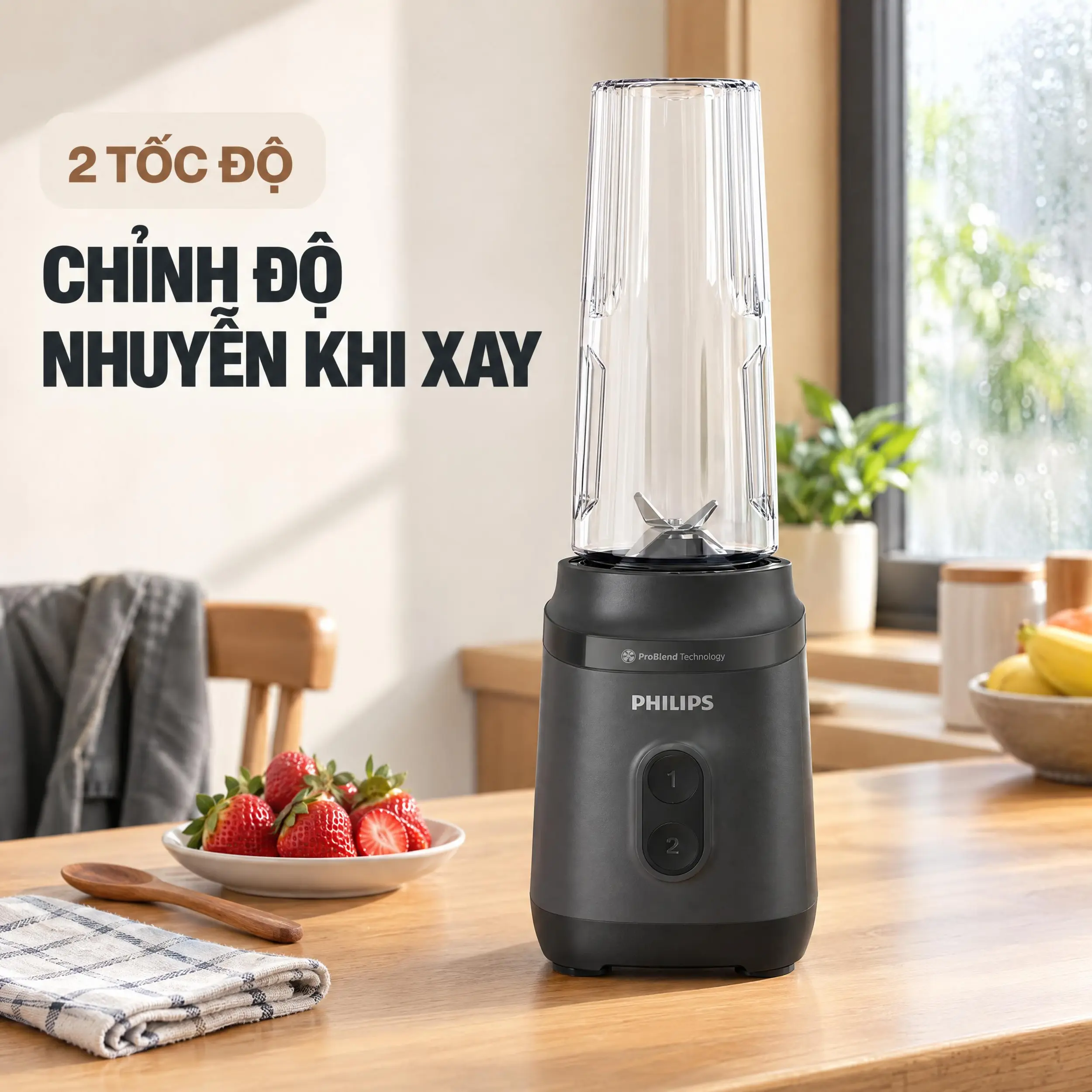 Máy xay sinh tố Philips HR2672/00 Màu Đen