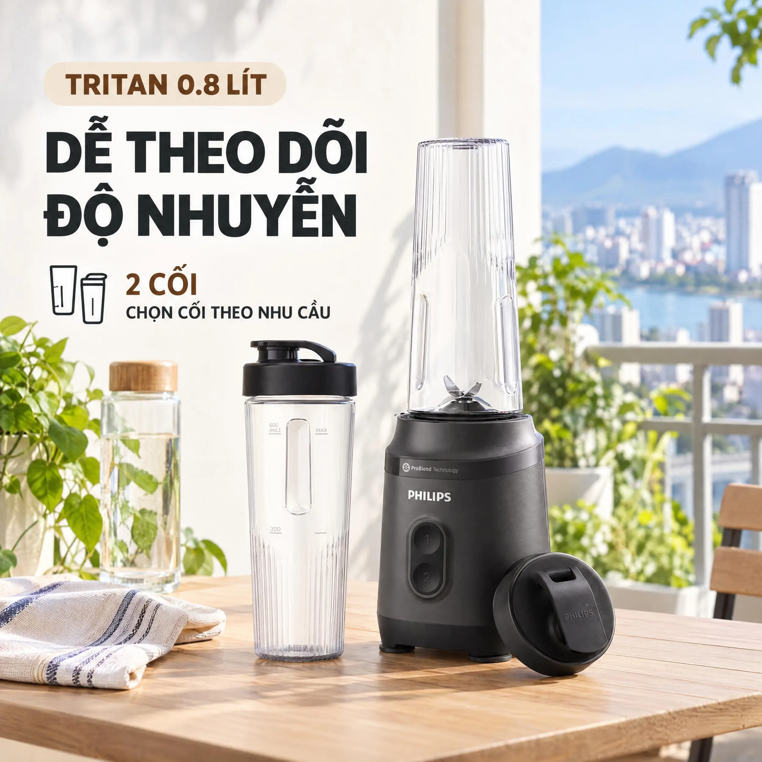 Máy xay sinh tố Philips HR2672/00 Màu Đen