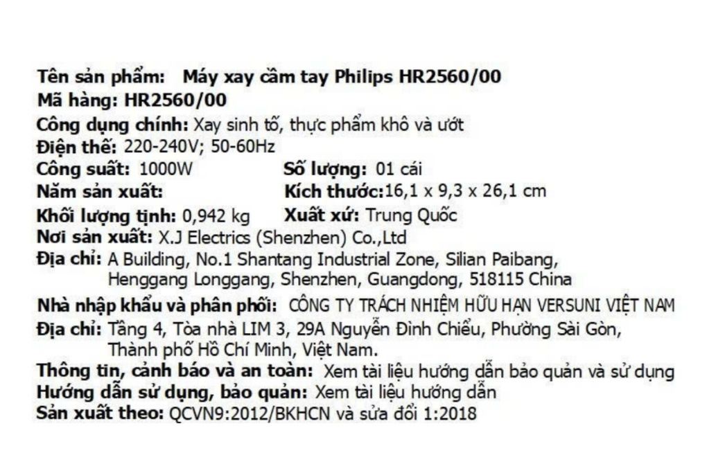 Máy xay sinh tố cầm tay Philips HR2560/00 - 11