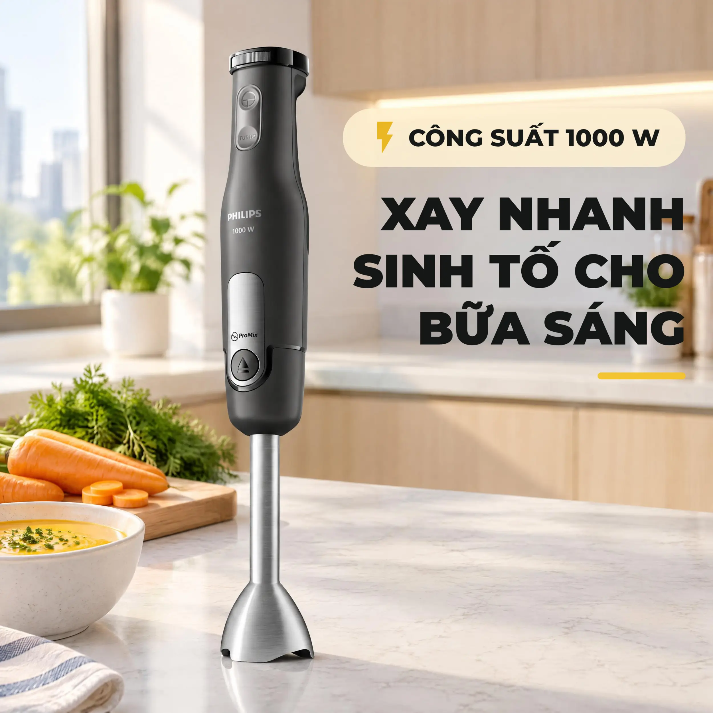 Máy xay cầm tay Philips HR2563/00 Màu Đen