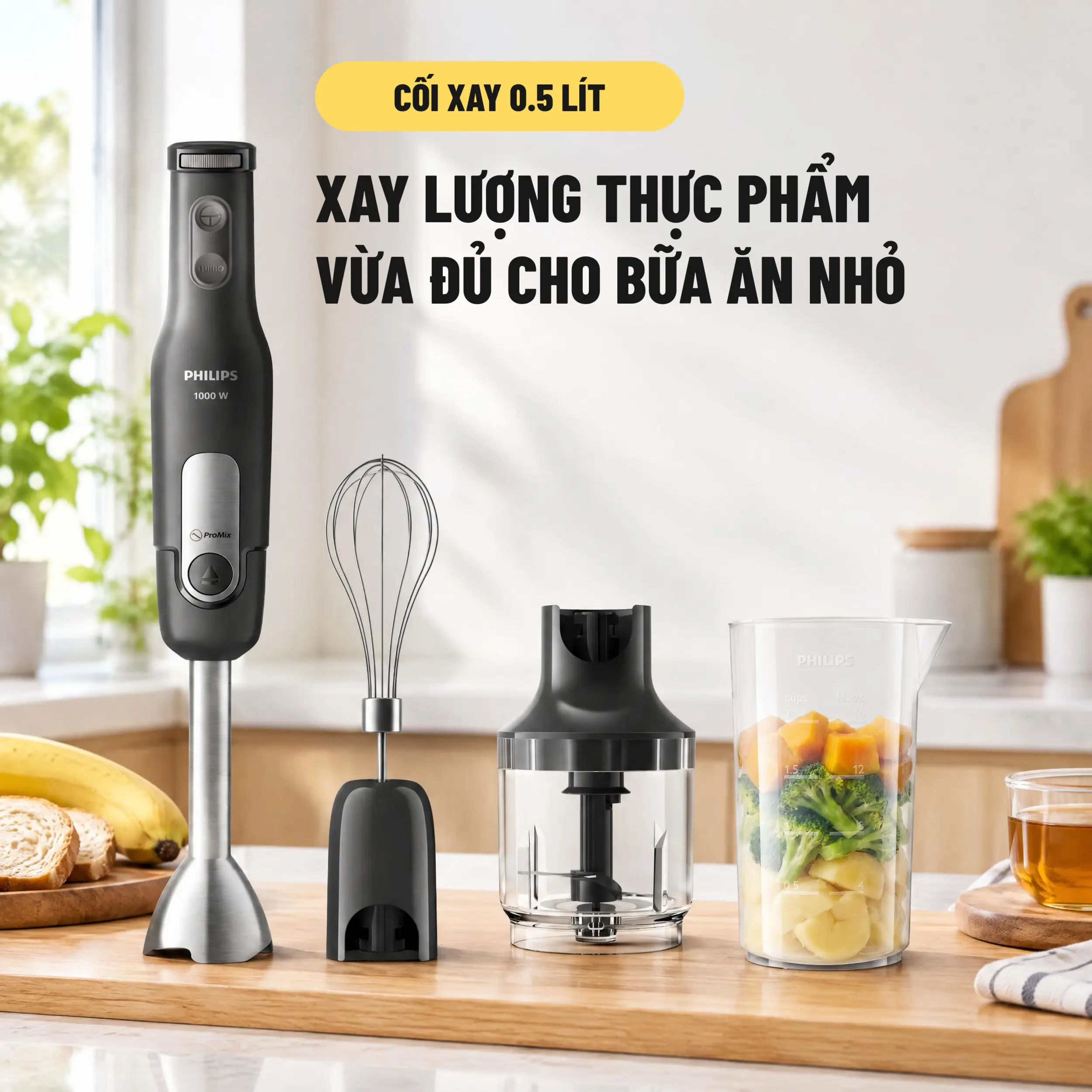 Máy xay cầm tay Philips HR2563/00 Màu Đen
