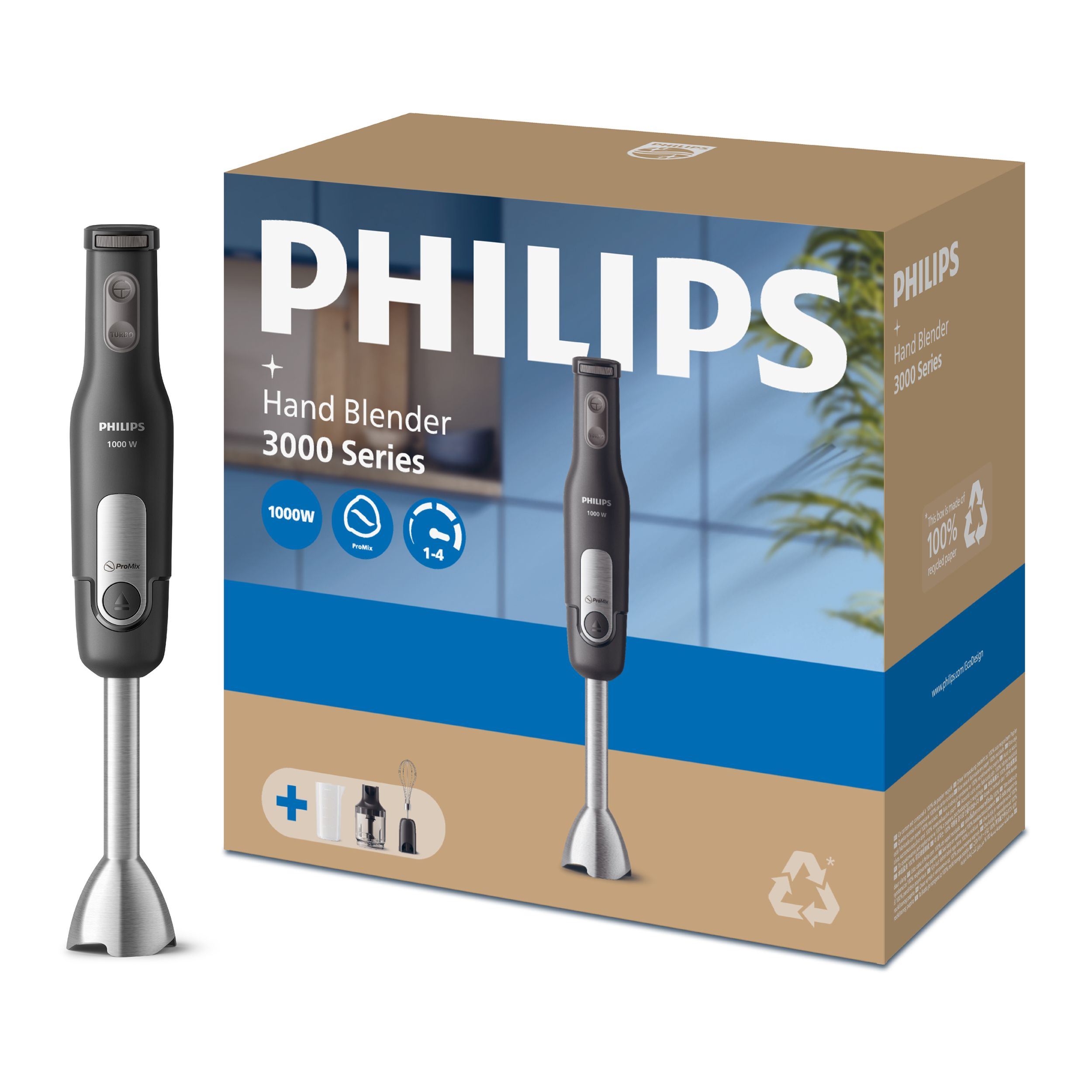 Máy xay cầm tay Philips HR2563/00 Màu Đen