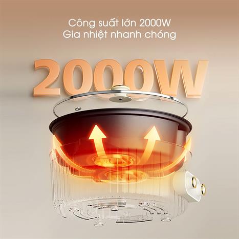 Nồi nấu đa năng Deerma DEM-DG50W 6 lít Màu Trắng