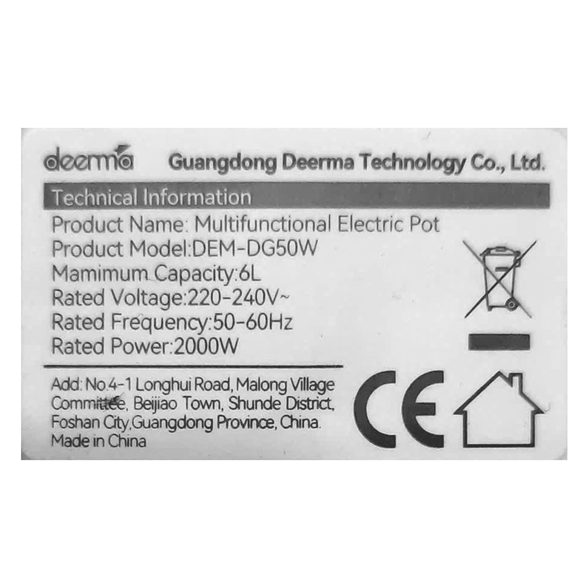 Nồi nấu đa năng Deerma DEM-DG50W 6 lít - 7