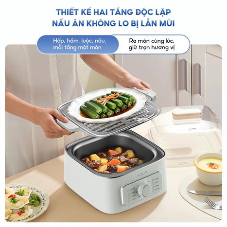 Nồi lẩu hấp đa năng AQUA ASMC-ES902(W) 9.3 lít